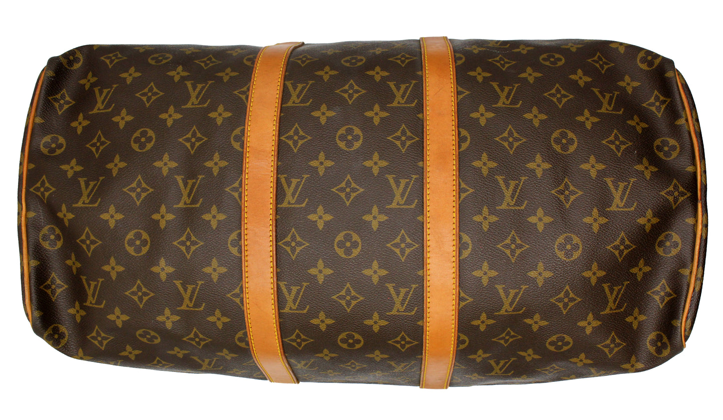 Louis Vuitton Keepall 50 (Duffle Bag) with luggage tag