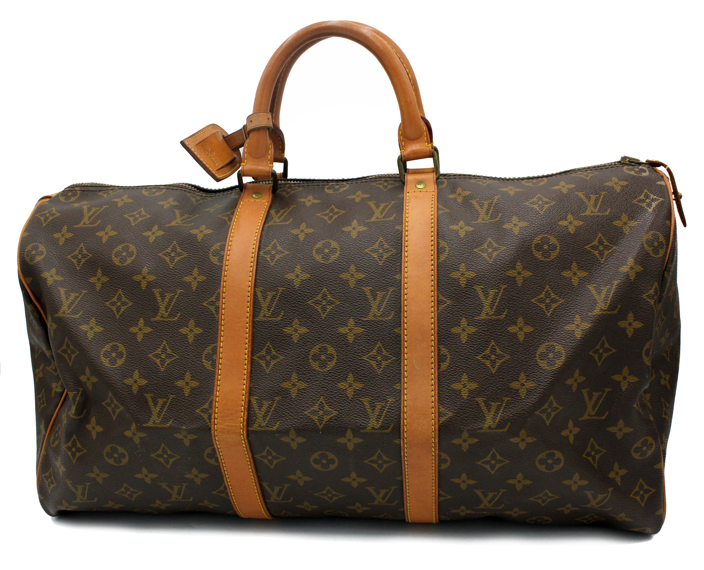 Louis Vuitton Keepall 50 (Duffle Bag) with luggage tag