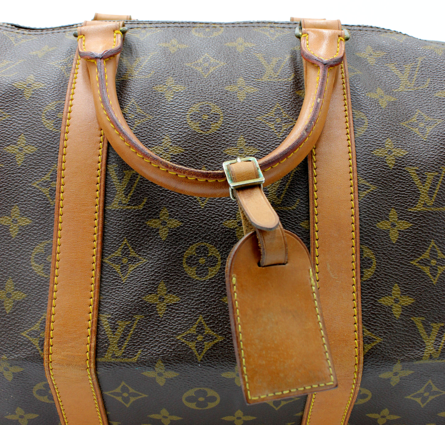 Louis Vuitton Keepall 50 (Duffle Bag) with luggage tag